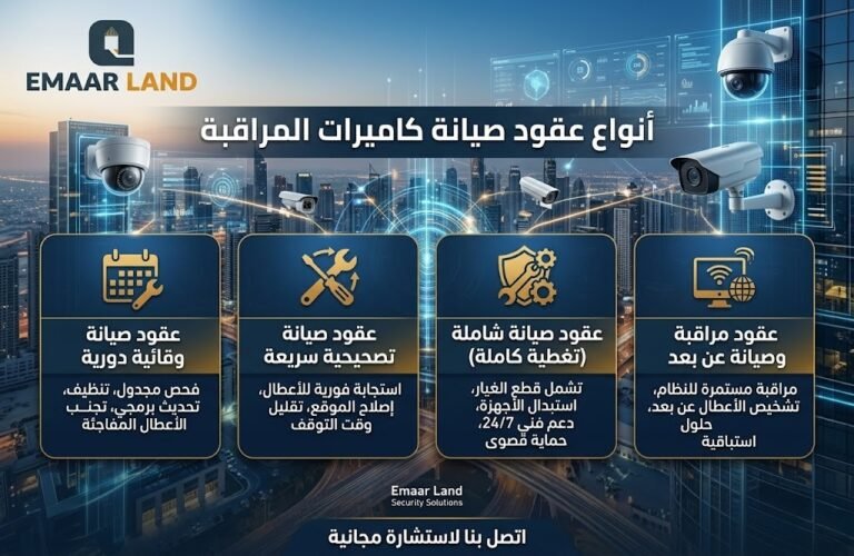 عقد صيانة كاميرات مراقبة: اغتنم عروض صيانة كاميرا المراقبة مع اعمار لاند