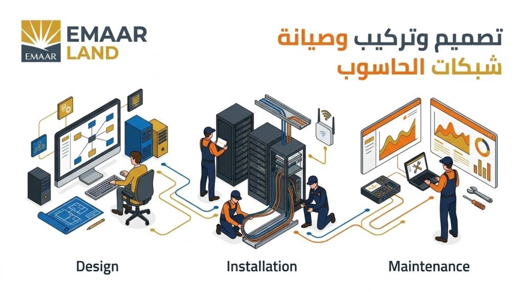 تصميم وتركيب وصيانة شبكات الحاسب