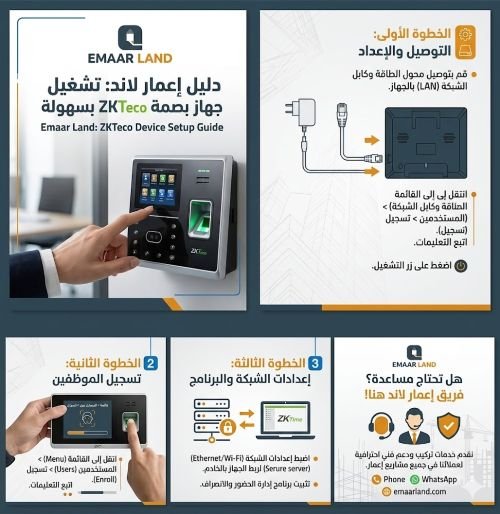 تشغيل جهاز البصمة ZKTeco