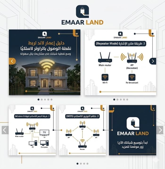 طرق ربط Access Point بالراوتر بدون سلك