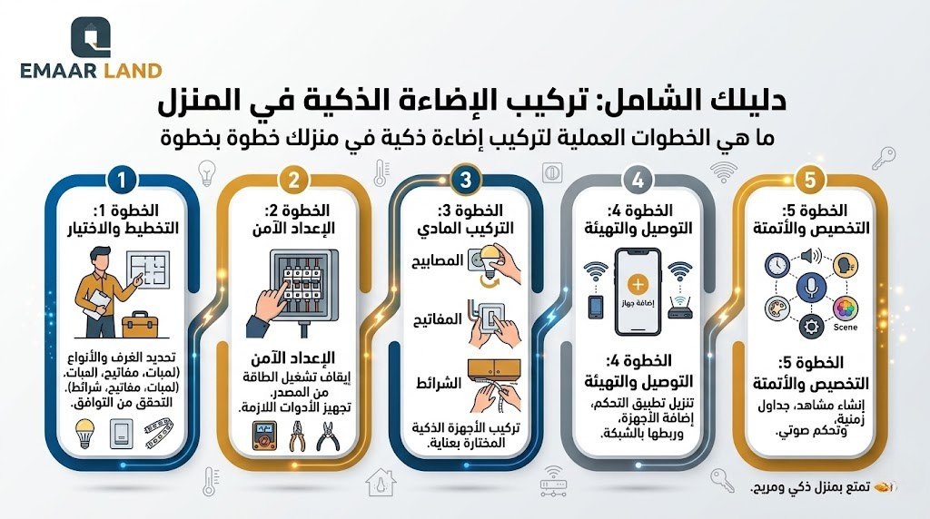 ما هي الخطوات العملية لتركيب إضاءة ذكية في منزلك خطوة بخطوة